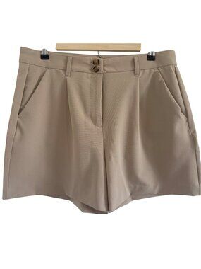 Nautica Women’s 10 Tan Pleated Tailored Shorts Stretch Soft Neutral Classic